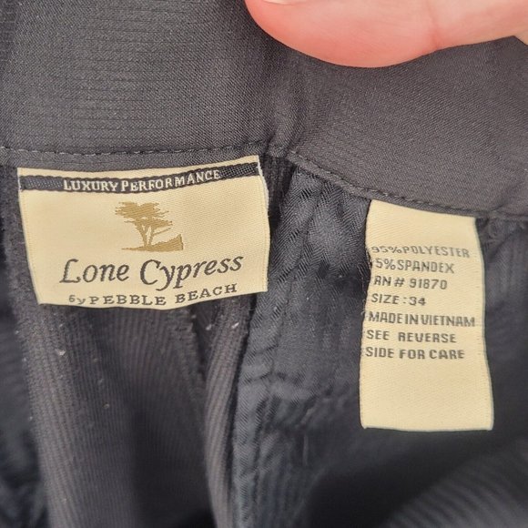 Lone Cypress By Pebble Beach Black Performance‎ Shorts Size 34 Polyester Stretch - Picture 3 of 9